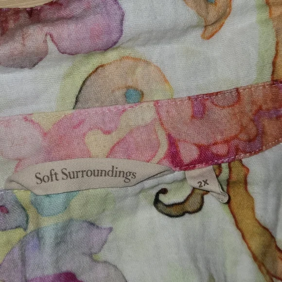 Soft Surroundings Escambia Gauze Multi Painterly Floral - Picture 3 of 3